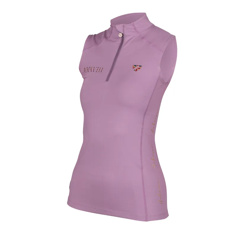 Shires Aubrion Team Sleeveless Base Layer - Mauve-1