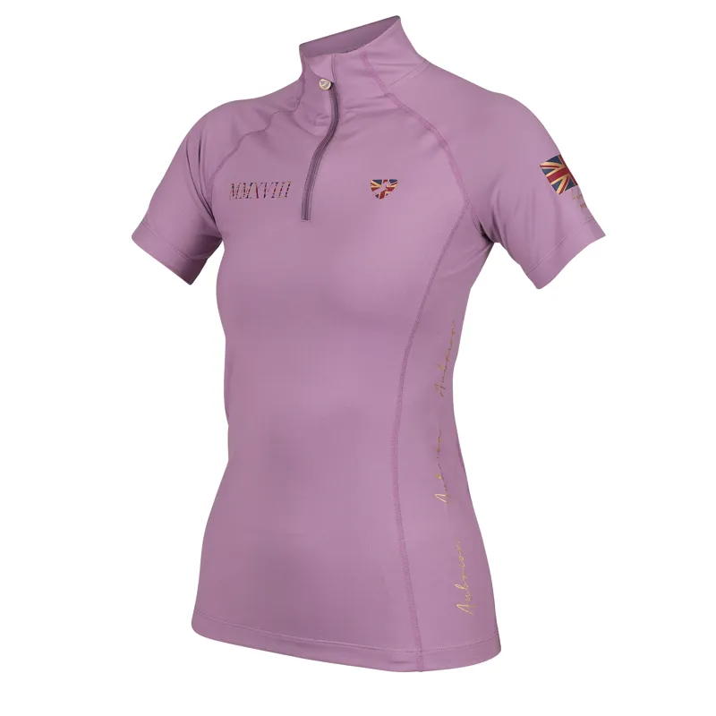 Shires Aubrion Team Short Sleeve Base Layer - Mauve-1