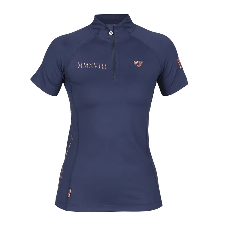 Shires Aubrion Team Short Sleeve Base Layer - Navy Blue