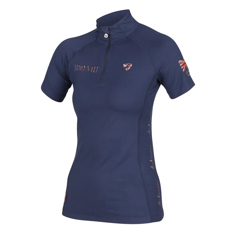 Shires Aubrion Team Short Sleeve Base Layer - Navy Blue-1