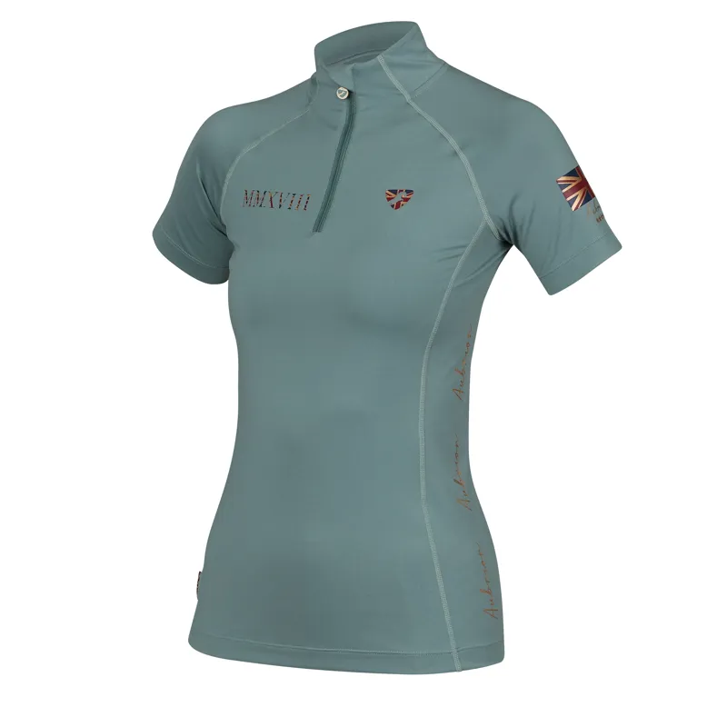 Shires Aubrion Team Short Sleeve Base Layer - Sage-1
