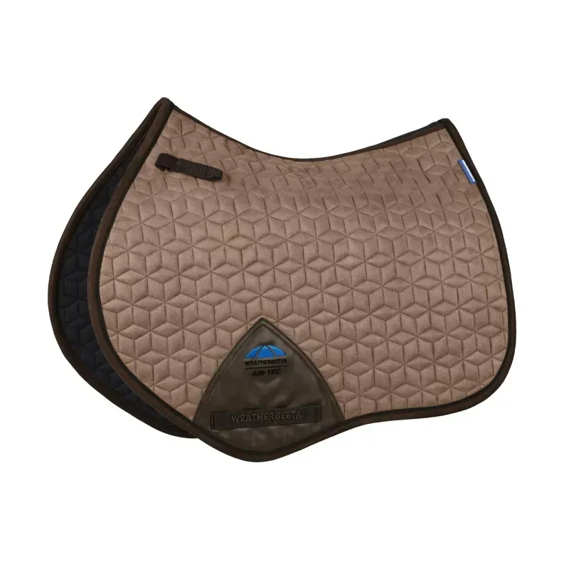 WeatherBeeta Suede Elite Air-Tec Jump Shaped Saddle Pad - Fawn-1