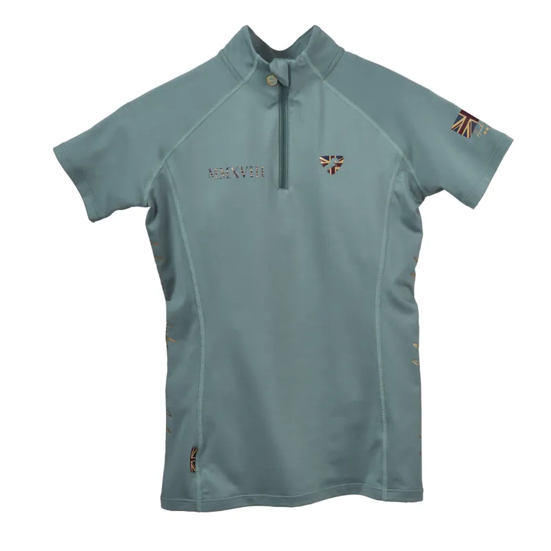 Shires Aubrion Team Young Rider Short Sleeve Base Layer - Sage