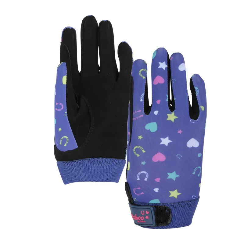 Shires Tikaboo Childrens Riding Gloves - Navy Heart