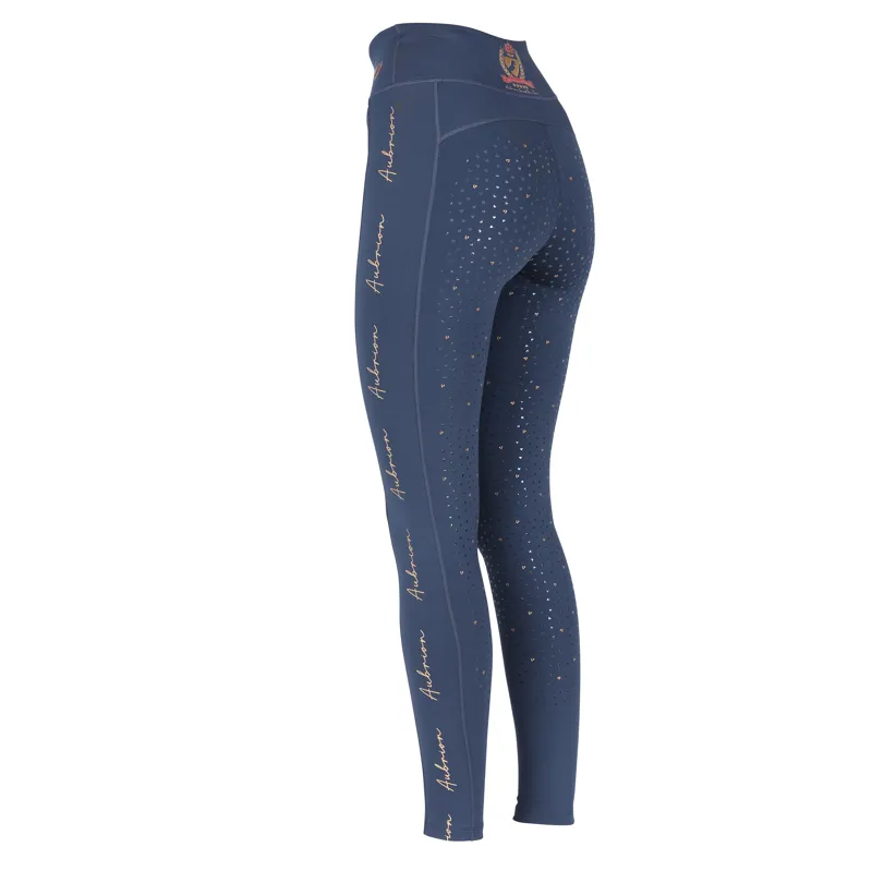Shires Aubrion Ladies Team Rhythm Riding Tights - Navy Blue-2