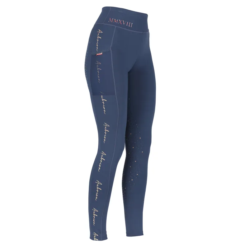 Shires Aubrion Team Children's Rhythm Riding Tights - Navy Blue