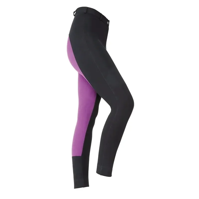 Shires Wessex Two Tone Childs Jodhpurs - Black/Purple