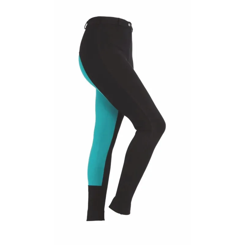 Shires Two Tone Wessex Ladies Jodhpurs - Black/Teal