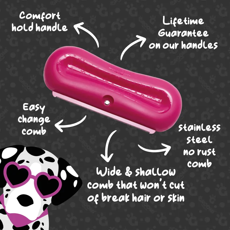 Groomi Deshedding Brush - Pink-3