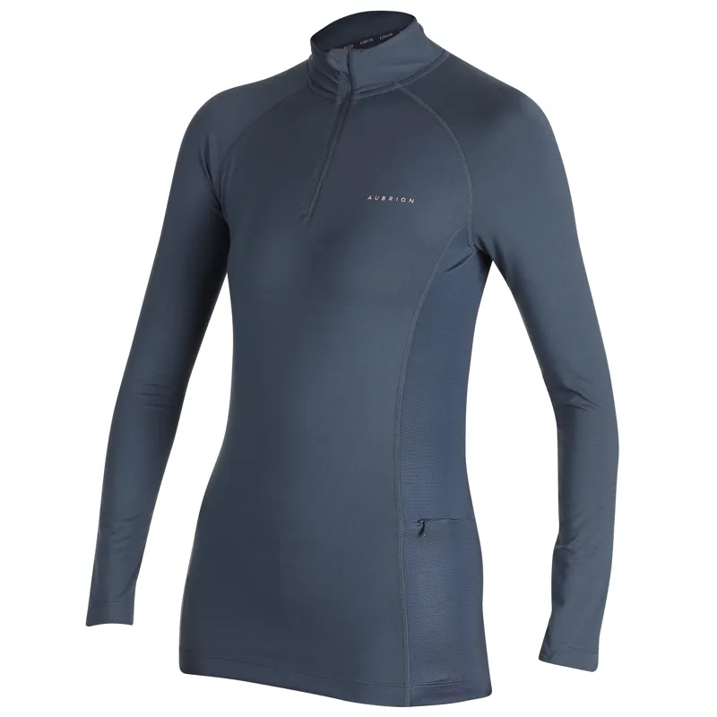 Shires Aubrion Ladies Revive Long Sleeve Base Layer - Navy-1