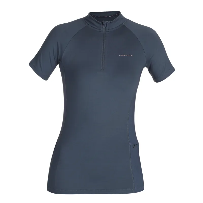 Shires Aubrion Ladies Revive Short Sleeve Base Layer - Navy