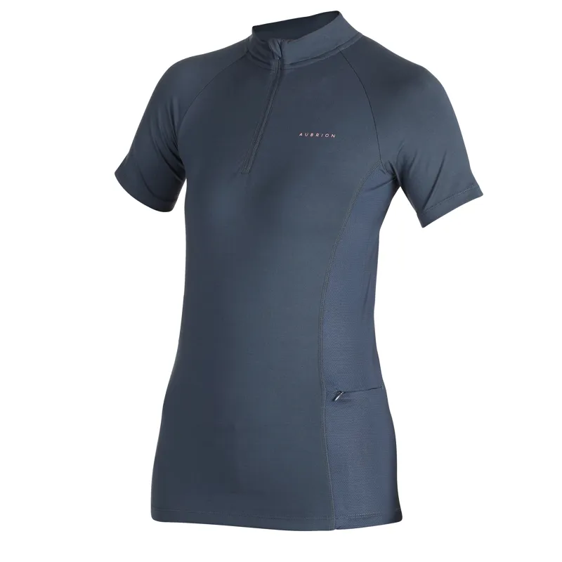 Shires Aubrion Ladies Revive Short Sleeve Base Layer - Navy-1
