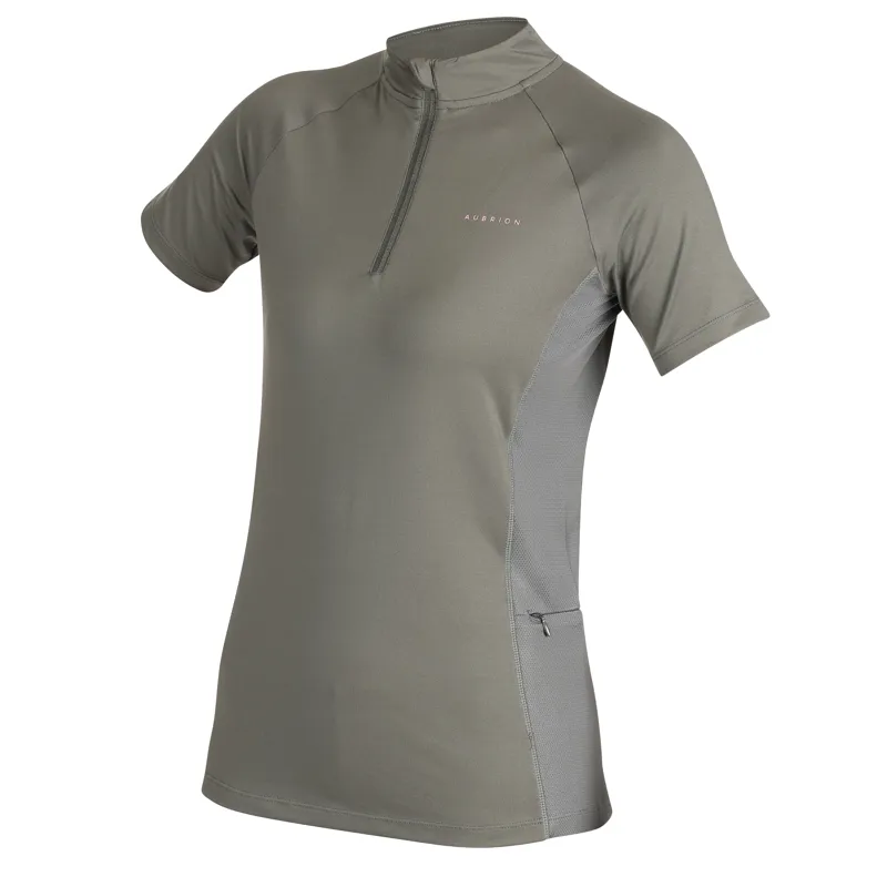 Shires Aubrion Ladies Revive Short Sleeve Base Layer - Olive-1