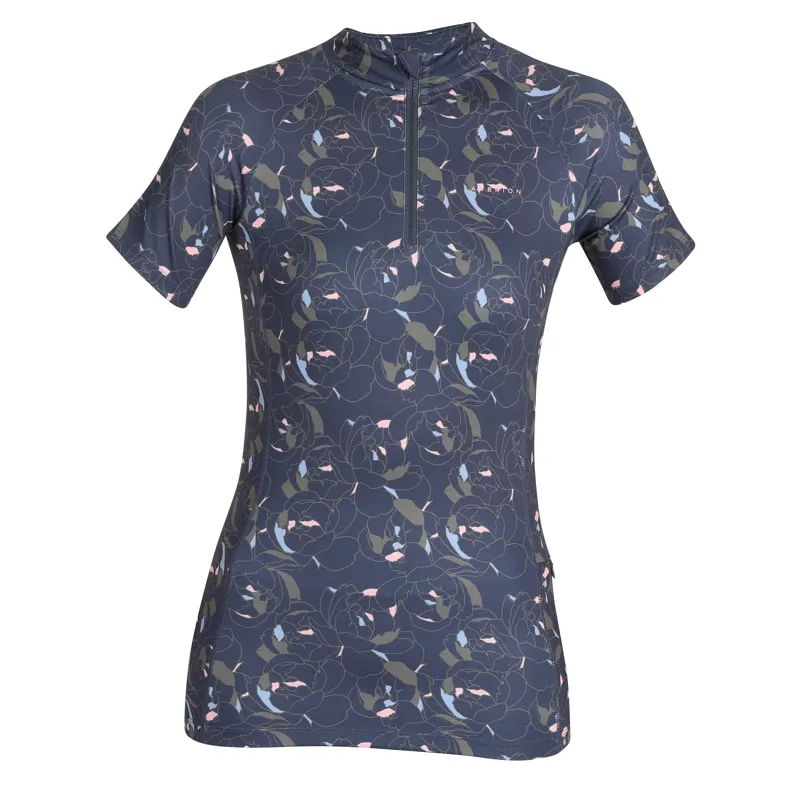 Shires Aubrion Ladies Revive Short Sleeve Base Layer - Peony Print