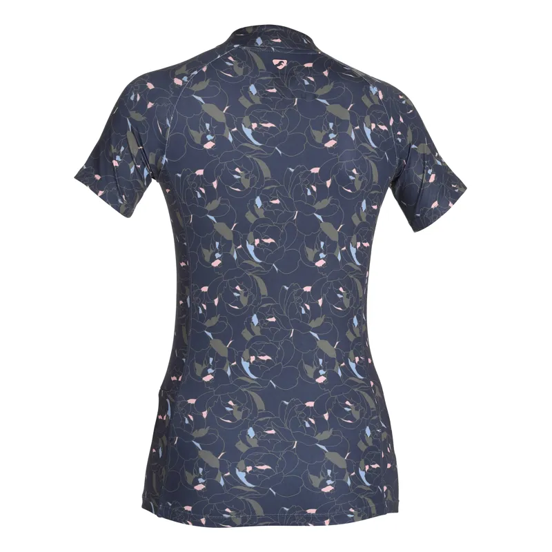 Shires Aubrion Ladies Revive Short Sleeve Base Layer - Peony Print-2