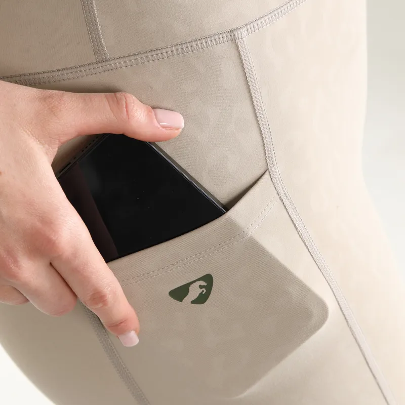 Shires Aubrion Non-Stop Ladies Riding Tights - Taupe-3