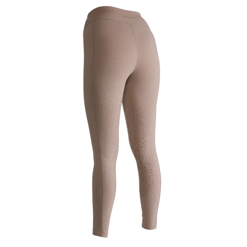 Shires Aubrion Non-Stop Ladies Riding Tights - Taupe-1