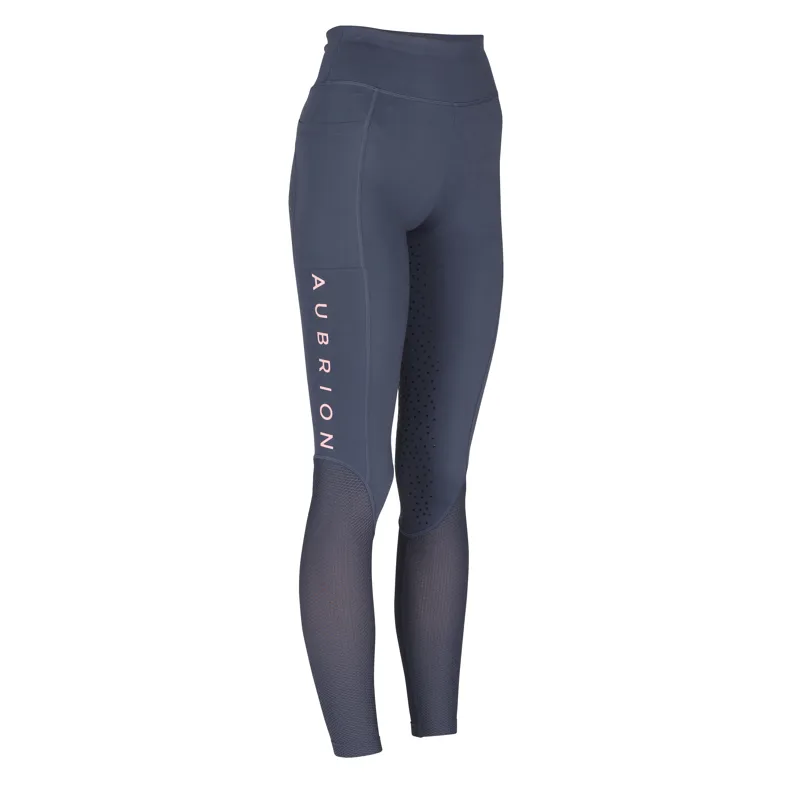 Shires Aubrion Womens Rhythm Mesh Riding Tights - Blue-1