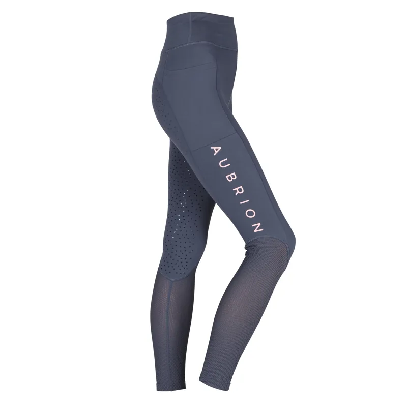 Shires Aubrion Womens Rhythm Mesh Riding Tights - Blue