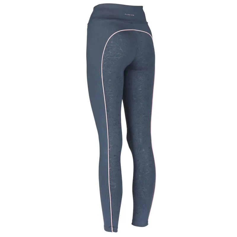 Shires Aubrion Sculpt Linear Ladies Riding Tights - Navy-2