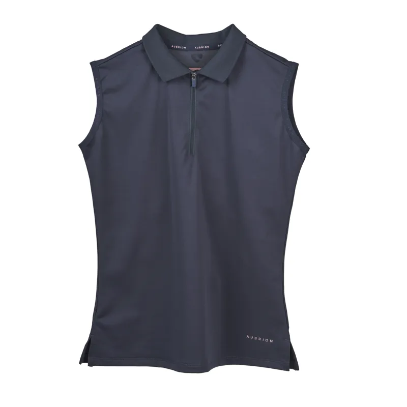 Shires Aubrion Young Rider Poise Sleeveless Tech Polo - Navy