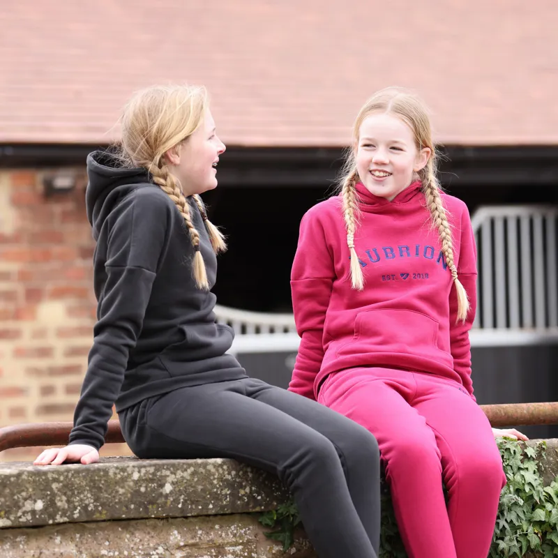 Shires Aubrion Children's Serene Hoodie - Cerise-2