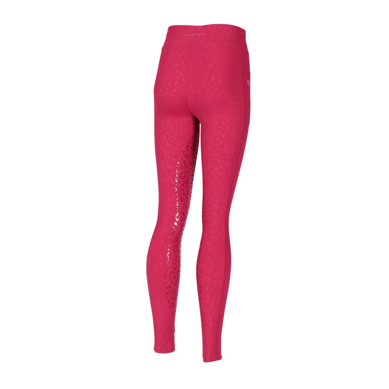 Shires Aubrion Childrens Non-Stop Riding Tights - Cerise-1