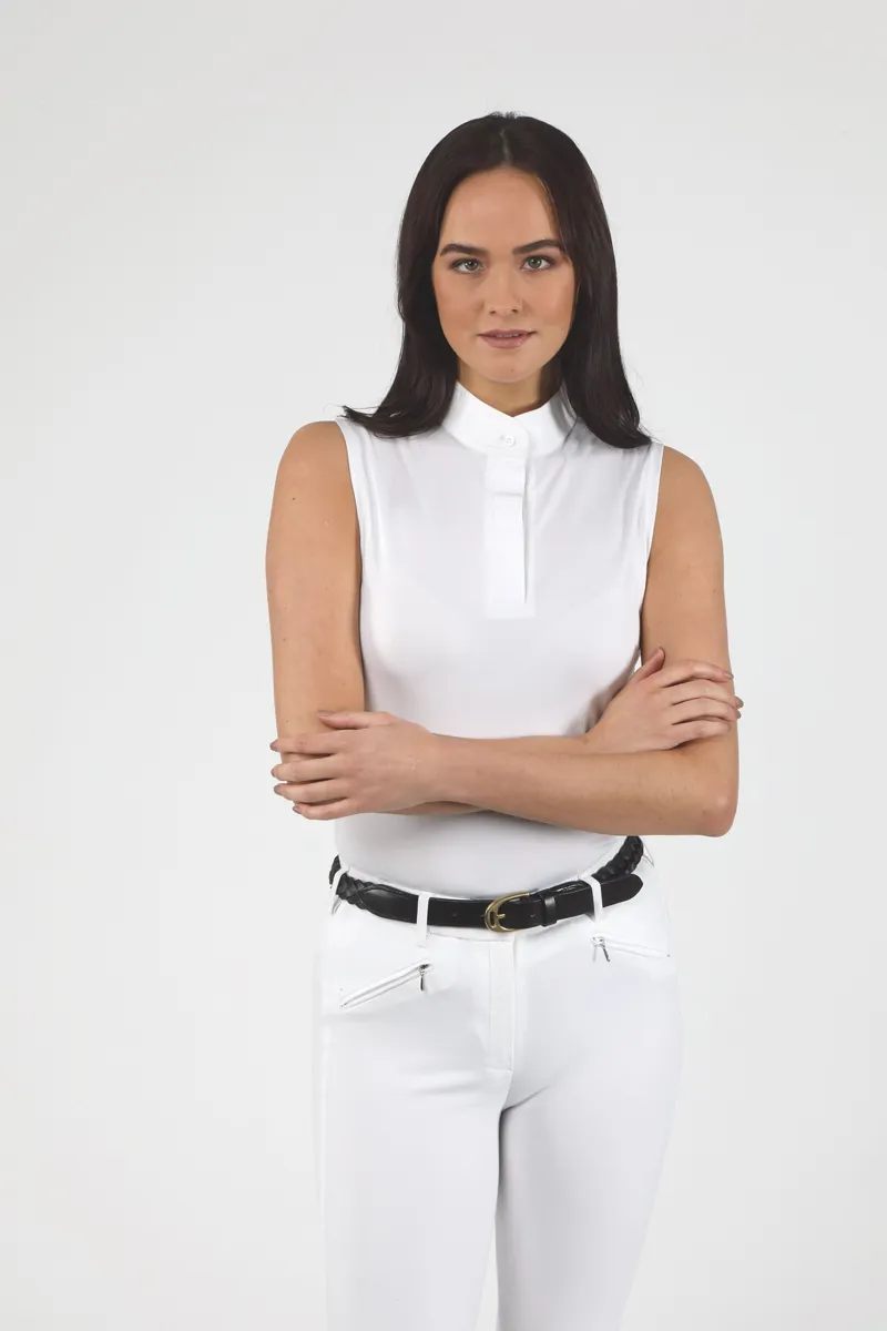 Shires Aubrion Sleeveless Stock Shirt - White