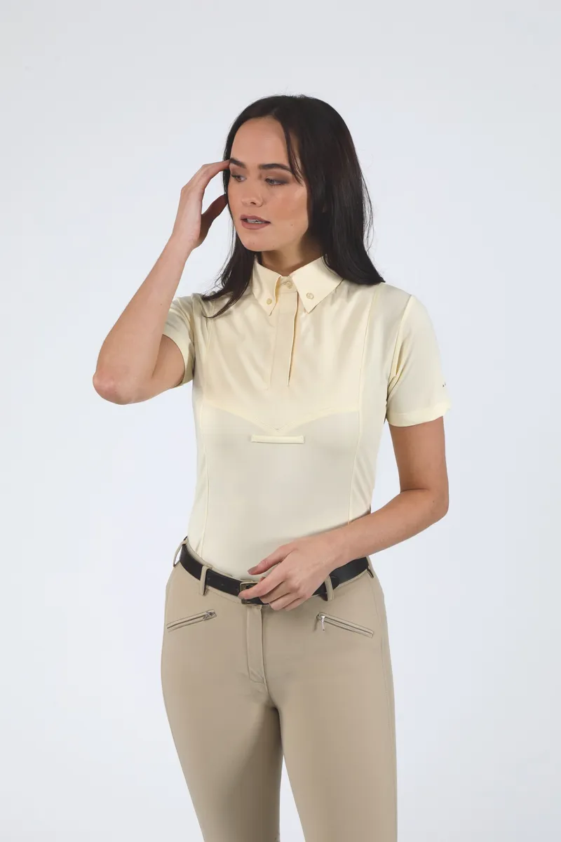 Shires Aubrion Short Sleeve Tie Shirt - Yellow