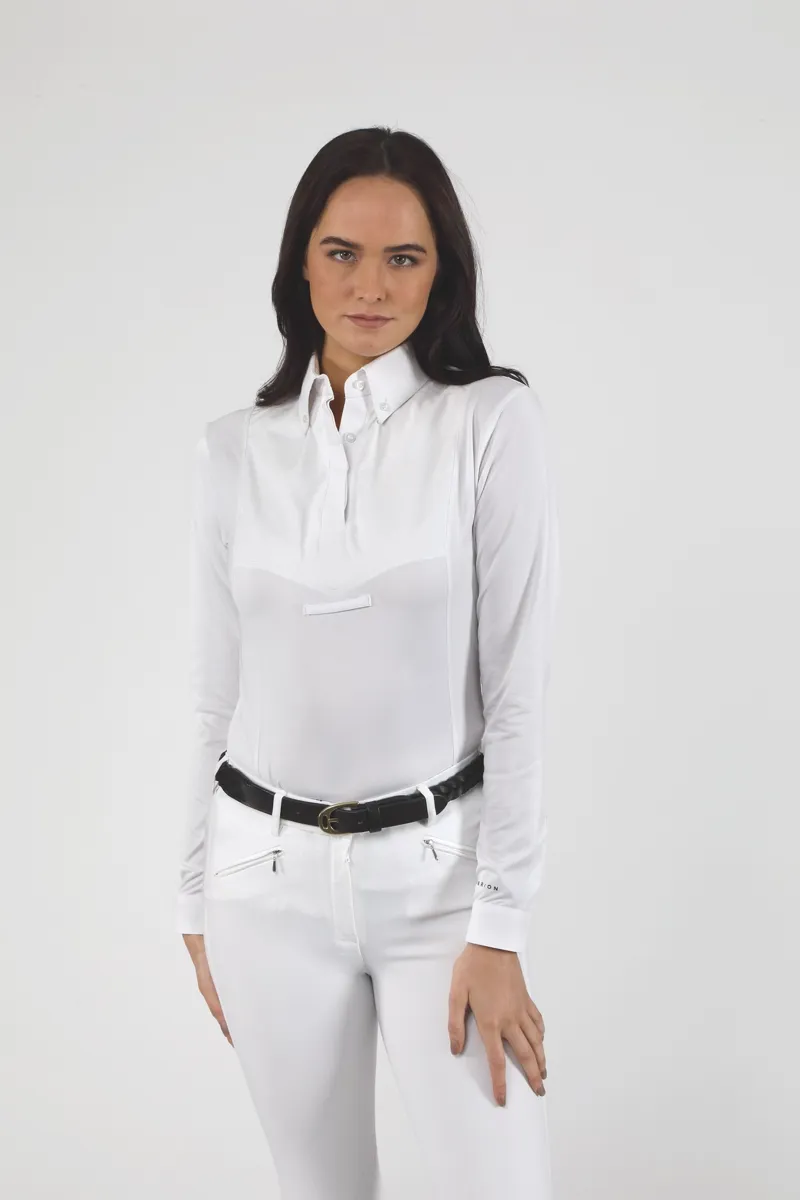 Shires Aubrion Long Sleeve Tie Shirt - White