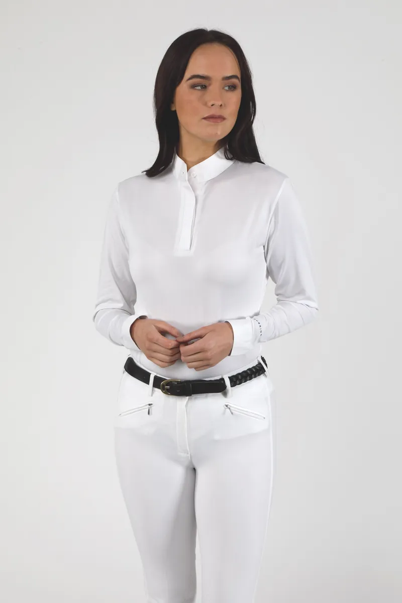 Shires Aubrion Long Sleeve Stock Shirt - White