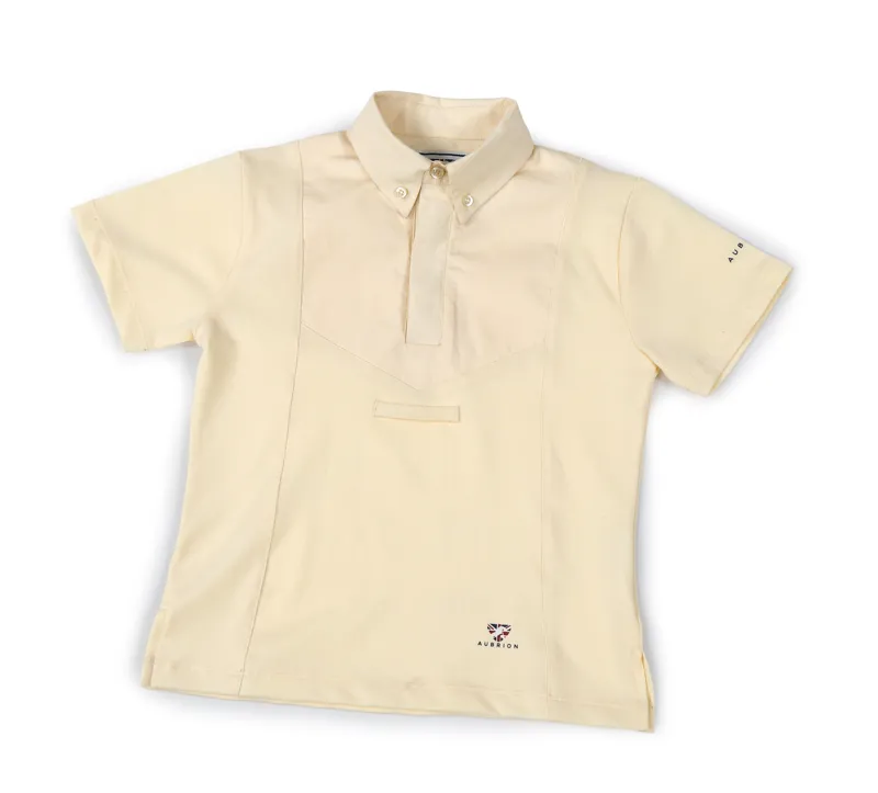 Shires Aubrion Short Sleeve Children's Tie Shirt - Yellow