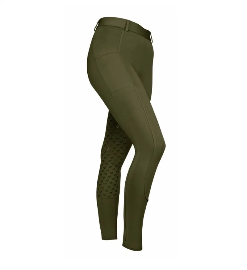 Shires Aubrion Albany Ladies Riding Tights - Deep Green
