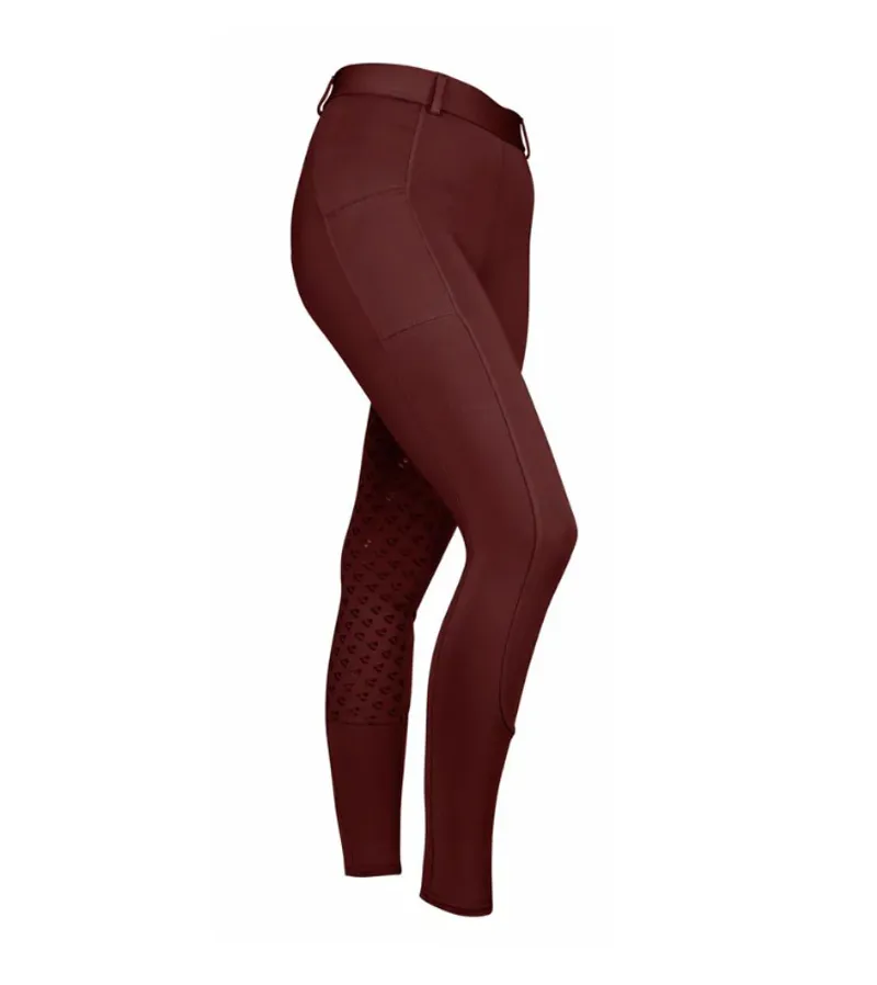 Shires Aubrion Albany Ladies Riding Tights - Black Cherry