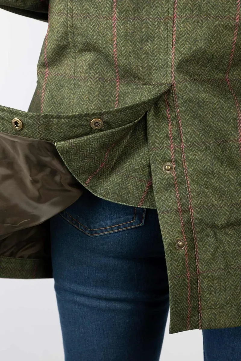 Rydale Ladies 3/4 Length Coat Danby - Olive Tweed-5