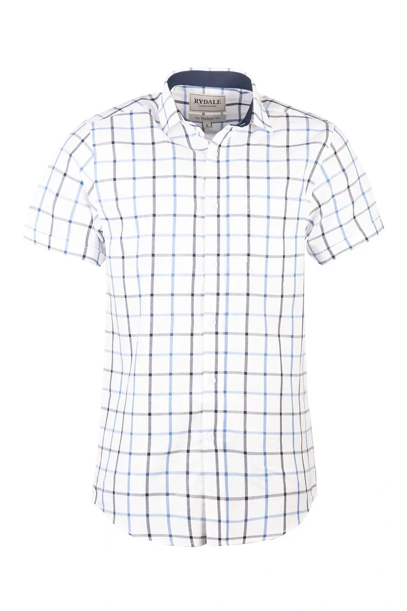 Rydale Men's Short Sleeve Country Shirt - Malham Dark Navy/Blue