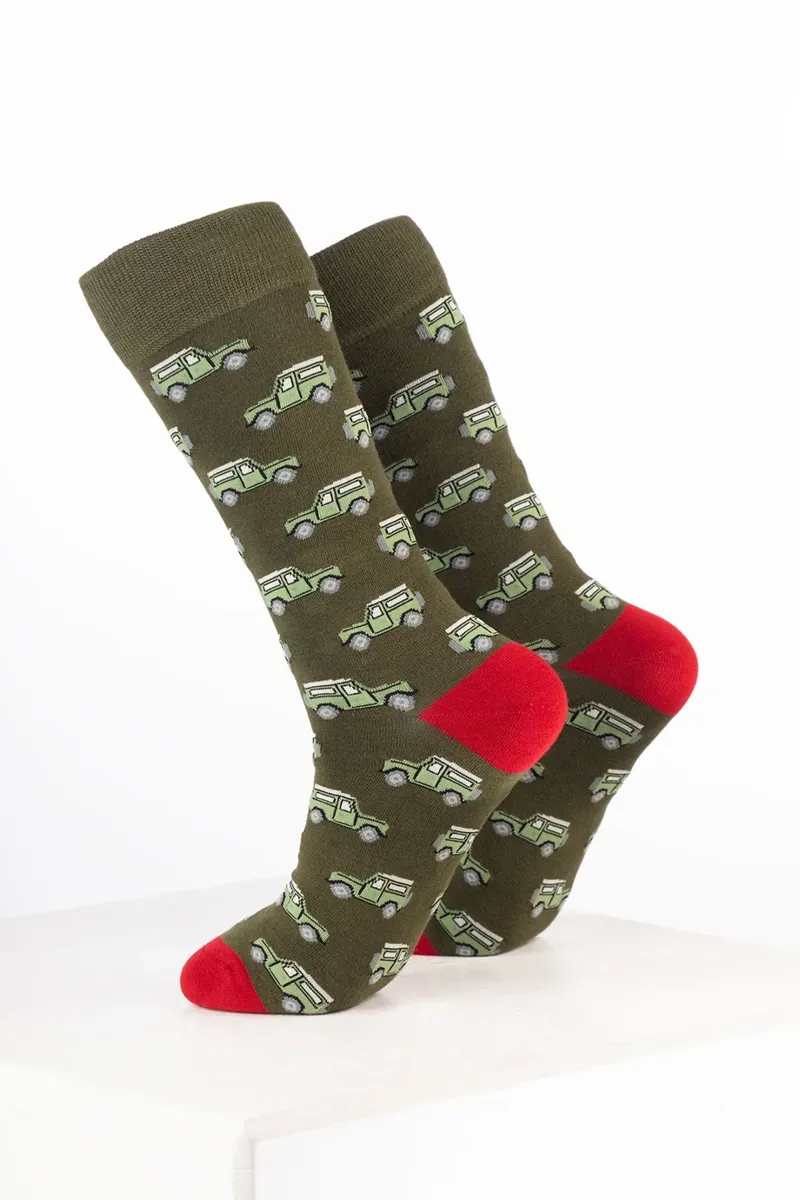 Rydale Men's Bamboo Rich Car Ankle Socks Pack of 10 - 4X4 Dark Olive-1