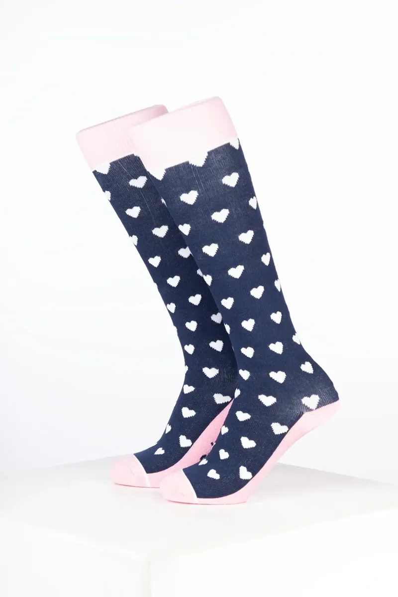 Rydale Junior Bamboo Rich Heart Riding Socks - Pack of Ten-1