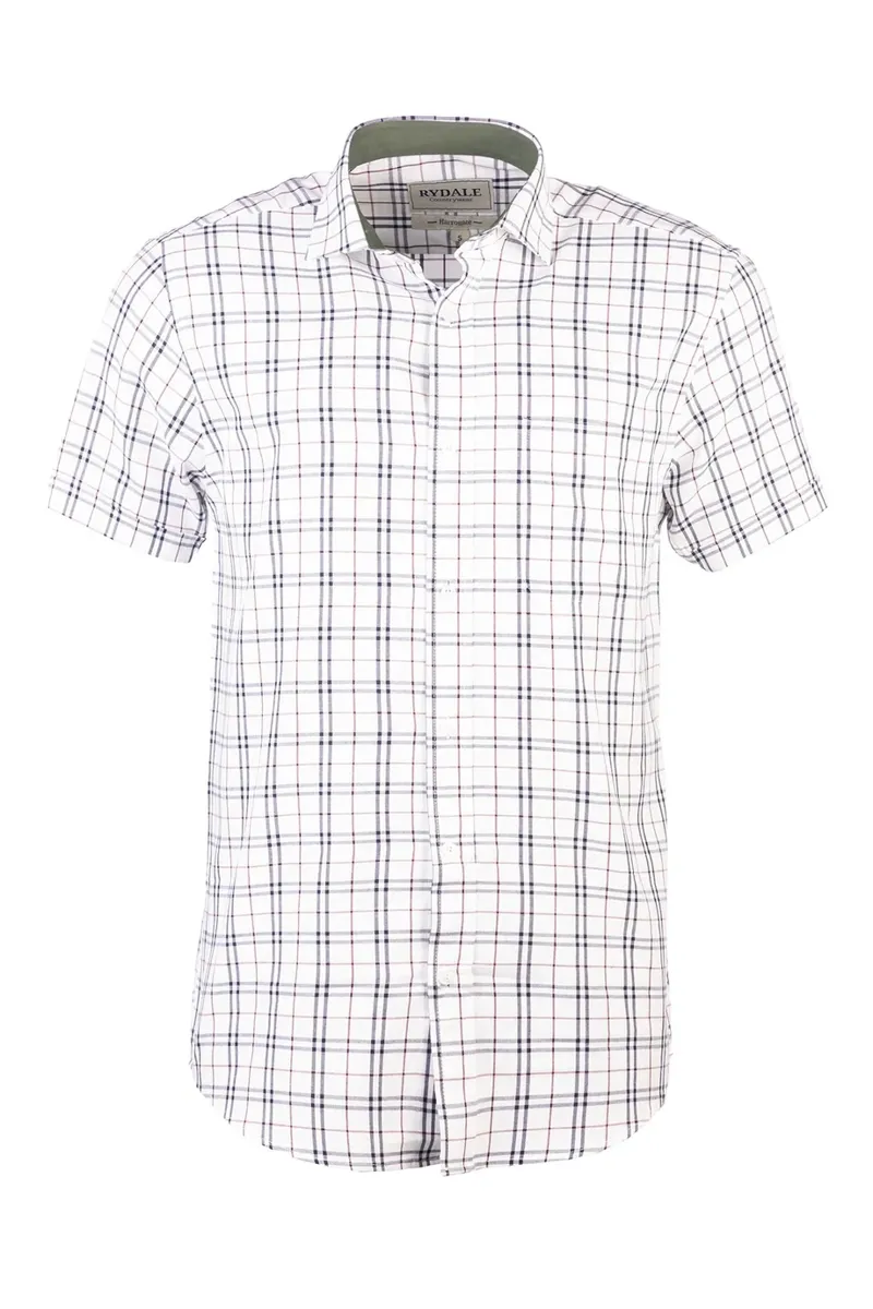 Rydale Men's Short Sleeve Country Shirt - Harrogate Dark Navy/Wine