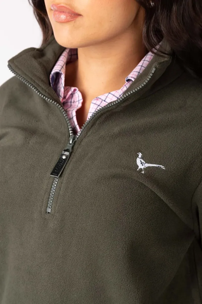 Rydale Ladies Kelk Overhead Pheasant Fleece - Khaki-2