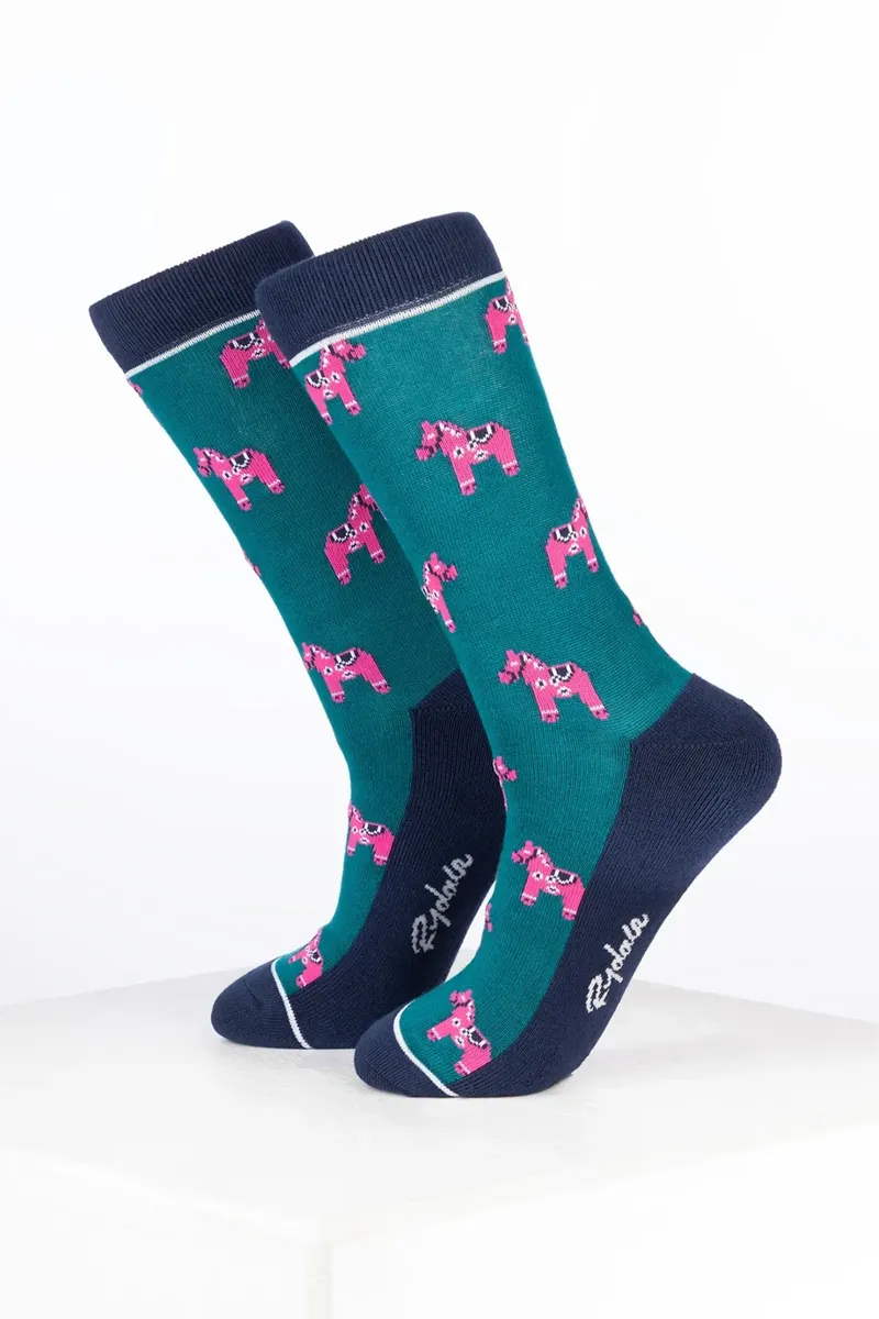 Rydale Womens Bamboo Rich Pony Ankle Socks Pack of Ten - Pony Navy-1