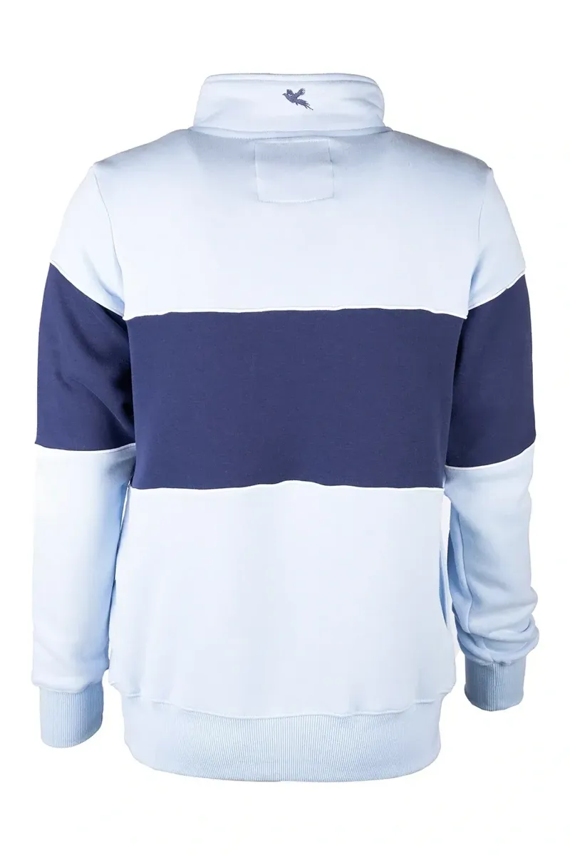 Rydale Ladies Byland Sweatshirt - Soft Blue/White/Navy-1