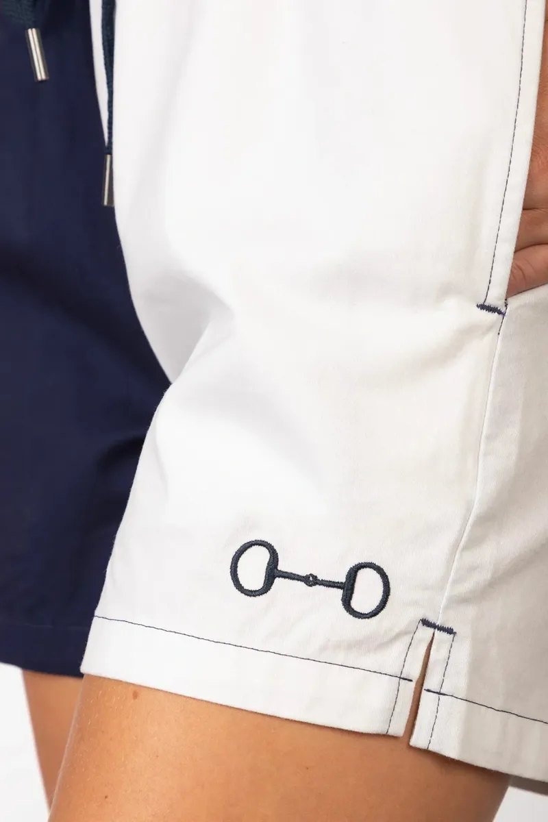 Rydale Kirby Ladies Snaffle Cotton Shorts - Navy/White-7