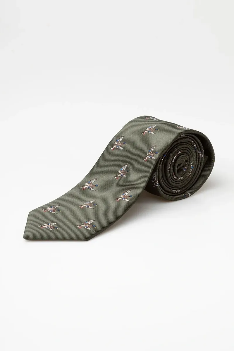 Rydale Men's Danby Flying Ducks Country Tie - Olive