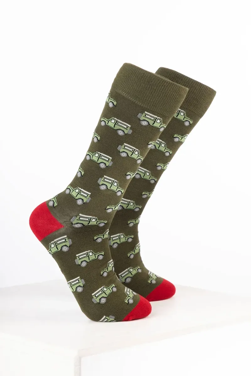 Rydale Men's Bamboo Rich Car Ankle Socks Pack of 10 - 4X4 Dark Olive