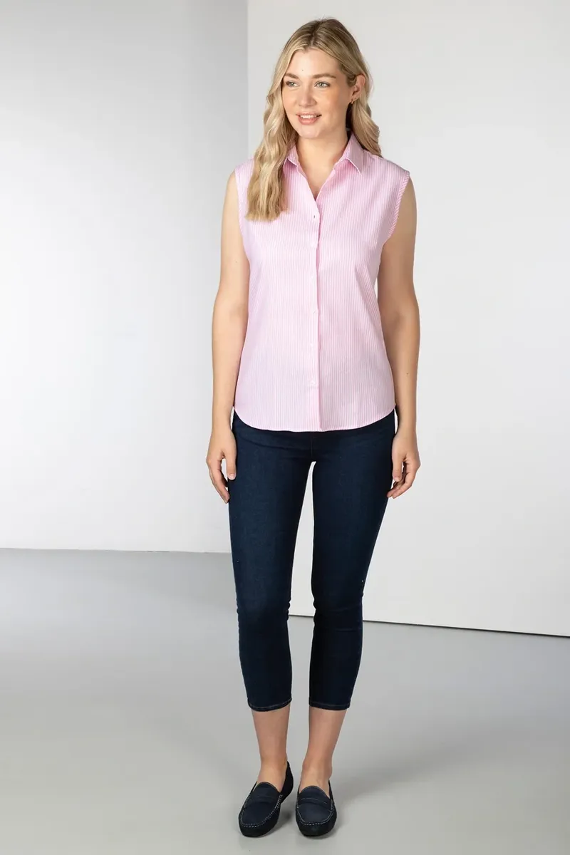 Rydale Ladies Matilda Hannah Sleeveless Country Shirt - Pink