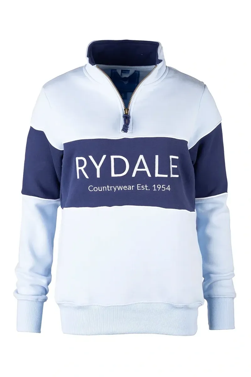 Rydale Ladies Byland Sweatshirt - Soft Blue/White/Navy
