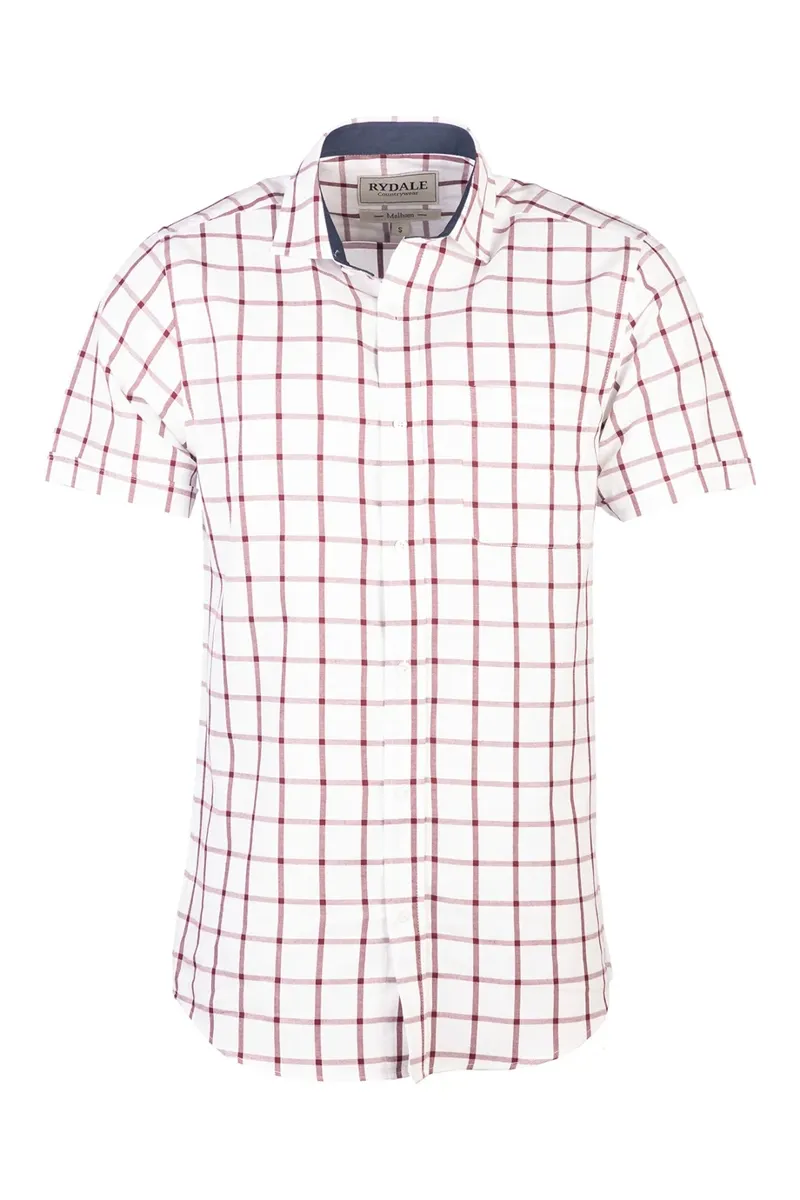 Rydale Men's Short Sleeve Country Shirt - Malham Wine