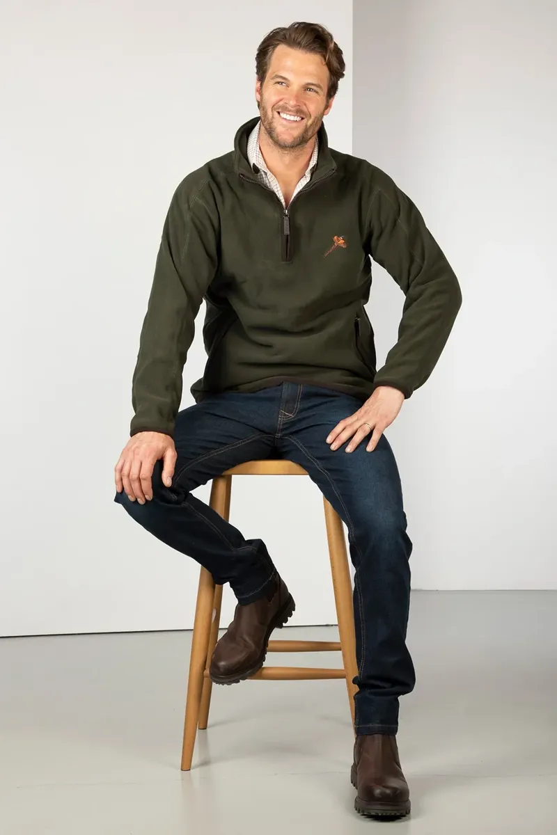 Rydale Gransmoor Men's Half Zip Fleece - Olive-5