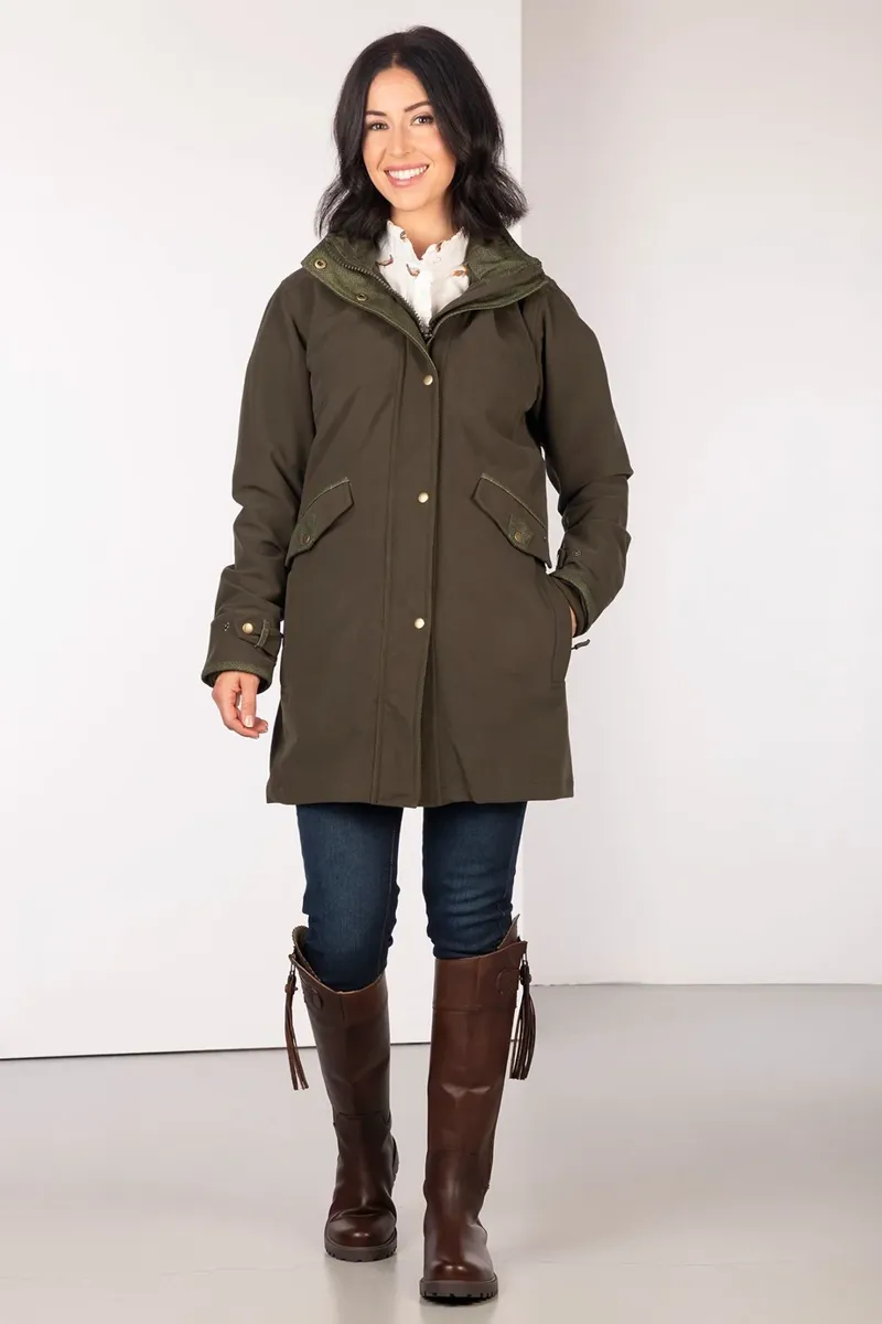Rydale Ladies 3/4 Length Coat Danby - Olive-2